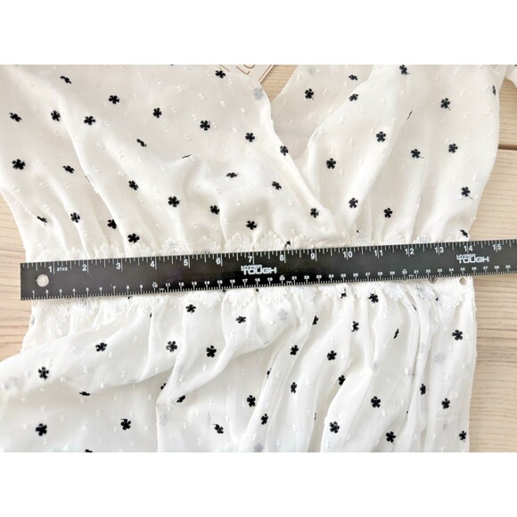 Just Me White and Black Tiered boho chic Ruffled maxi Sundress romantic size M - Picture 13 of 16